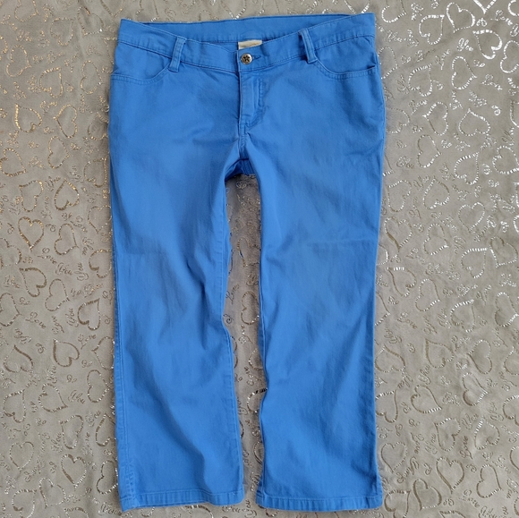 Electric Blue Capri Jeans Straight Leg Cropped 7 - Picture 2 of 8